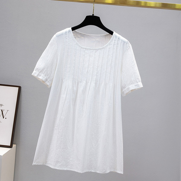 Ежедневна риза за бременни с къс ръкав и овално деколте 