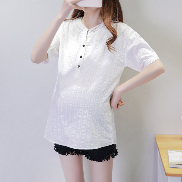 Риза за бременни с копчета - дълъг или къс ръкав