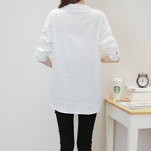 Риза за бременни с копчета - дълъг или къс ръкав