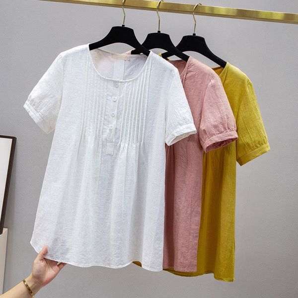 Лятна свободна риза за бременни с овално деколте 