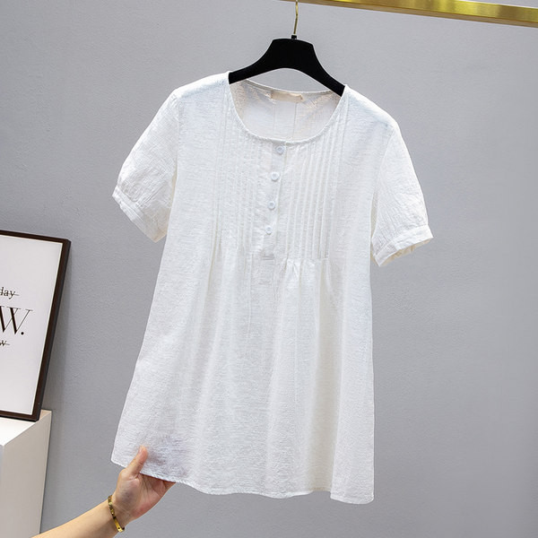 Лятна свободна риза за бременни с овално деколте 