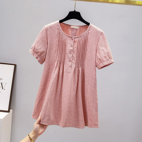 Лятна свободна риза за бременни с овално деколте 