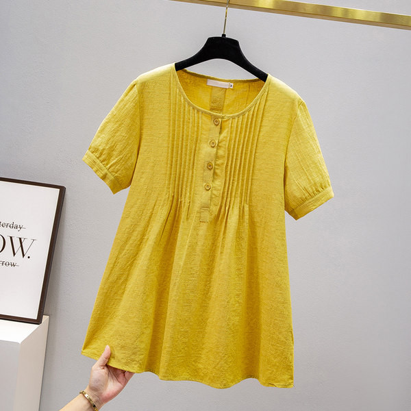 Лятна свободна риза за бременни с овално деколте 