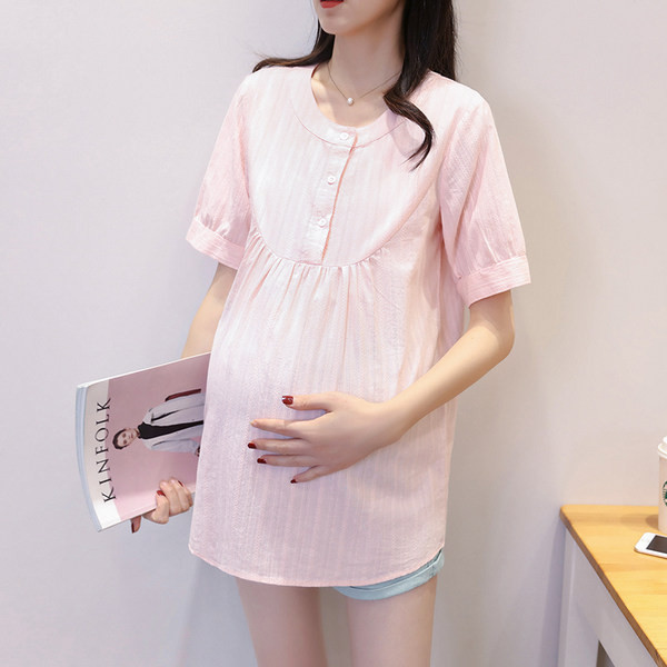 Лятна риза с къс ръкав за бременни