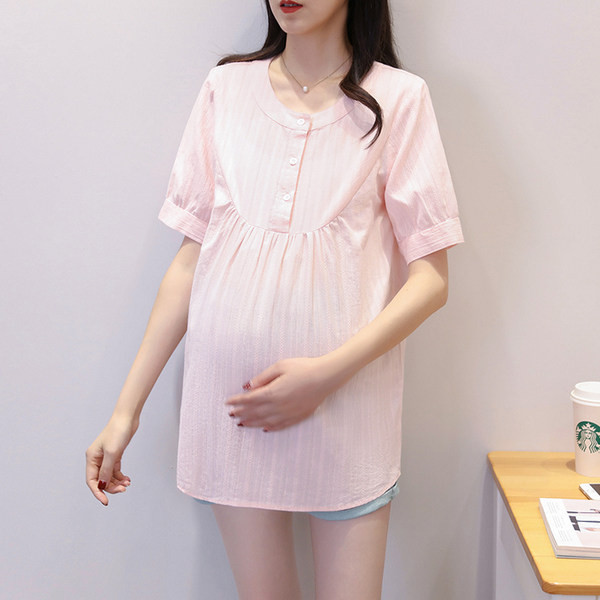Лятна риза с къс ръкав за бременни