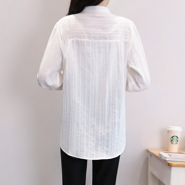 Ежедневна риза с дълъг ръкав и закопчаване с копчета за бременни