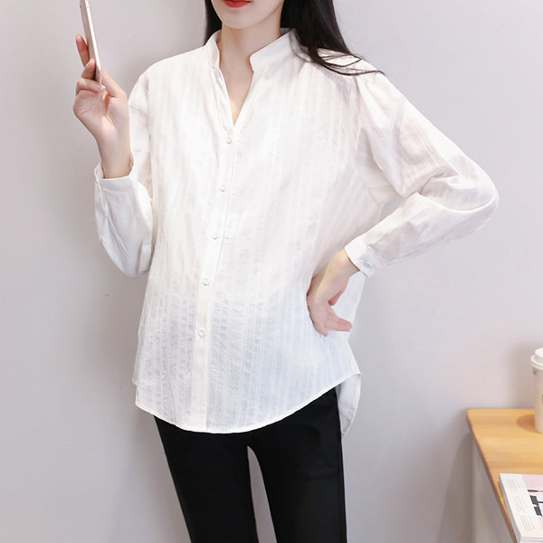 Ежедневна риза с дълъг ръкав и закопчаване с копчета за бременни