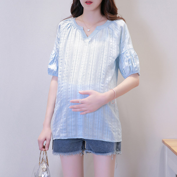 Дамска риза с шпиц деколте за бременни