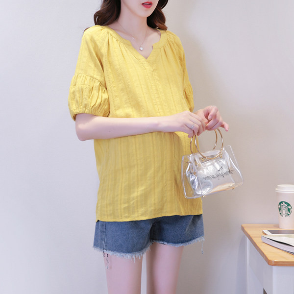 Дамска риза с шпиц деколте за бременни