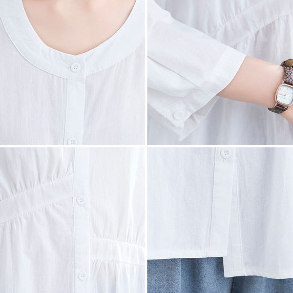 Широк модел риза за бременни с V-образно деколте  