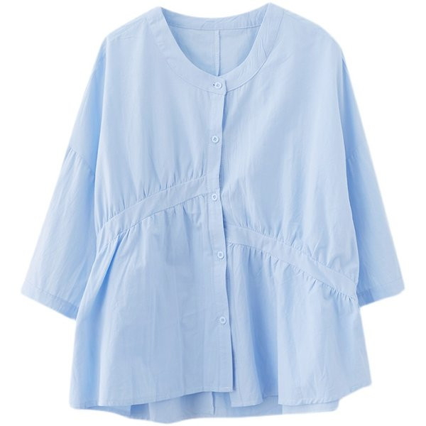 Широк модел риза за бременни с V-образно деколте  