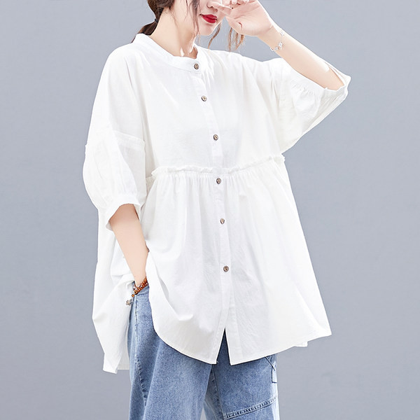 Свободен модел риза за бременни с 3/4 ръкав 