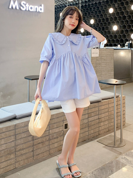 Разкроена риза за бременни с копчета