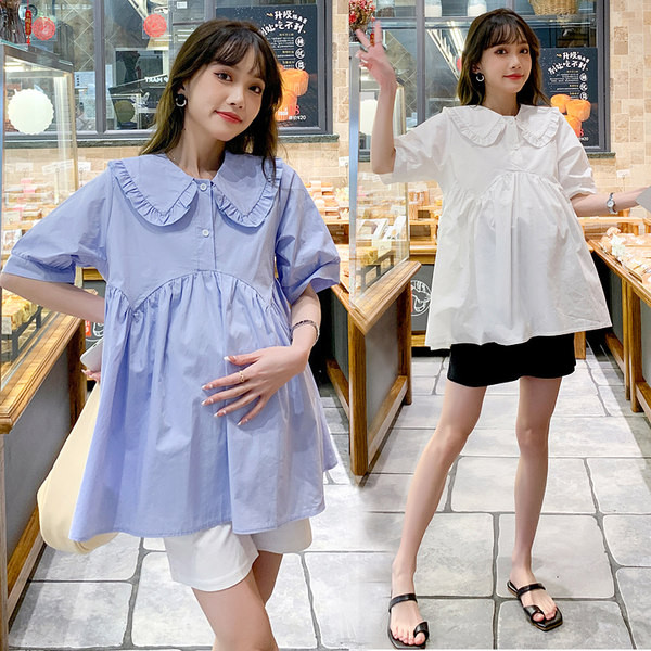 Разкроена риза за бременни с копчета