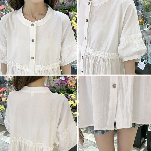 Βαμβακερό πουκάμισο με κουμπιά για εγκύους