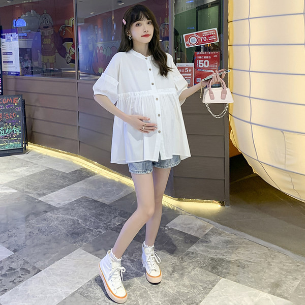 Βαμβακερό πουκάμισο με κουμπιά για εγκύους