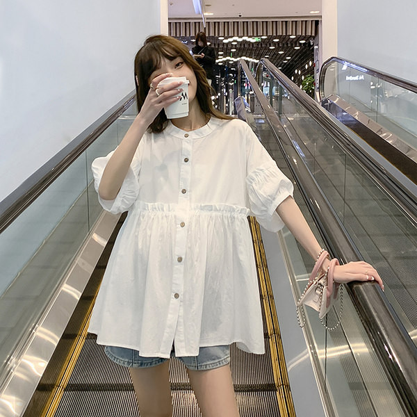 Βαμβακερό πουκάμισο με κουμπιά για εγκύους