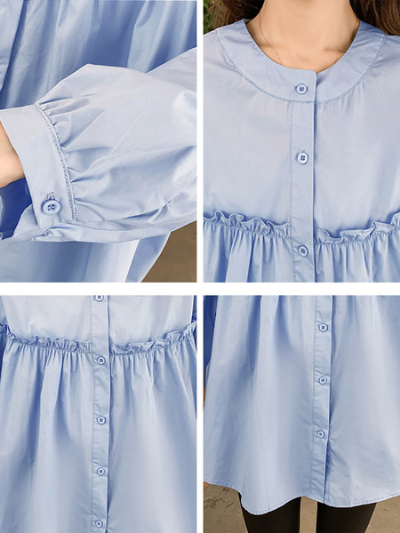 Широка пролетна риза с дълъг ръкав за бременни