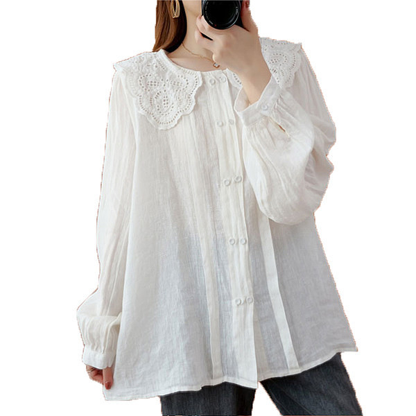 Μακρυμάνικο πουκάμισο με κέντημα για εγκύους casual