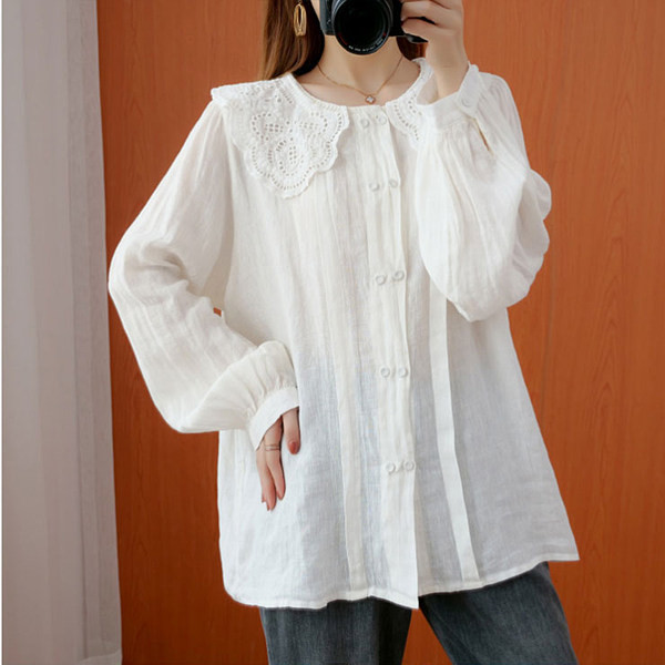 Μακρυμάνικο πουκάμισο με κέντημα για εγκύους casual