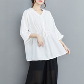 Φαρδύ γυναικείο πουκάμισο με μυτερή λαιμόκοψη για εγκύους