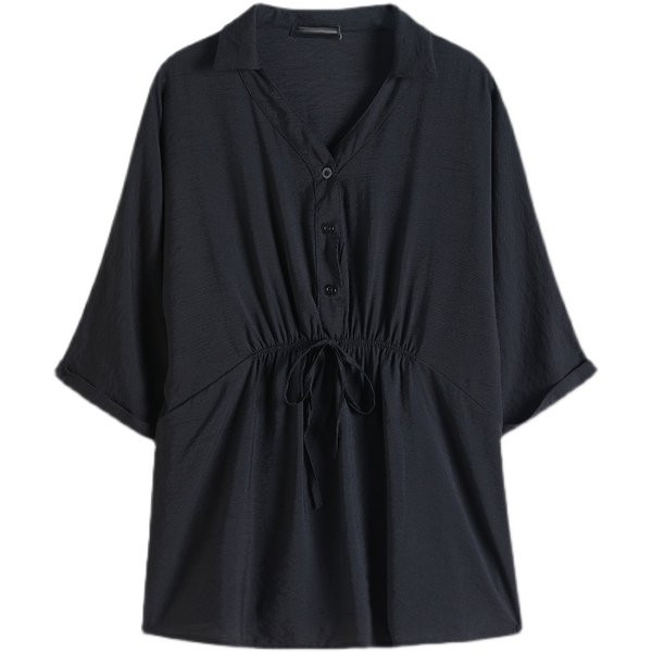 Φαρδύ γυναικείο πουκάμισο με μυτερή λαιμόκοψη για εγκύους