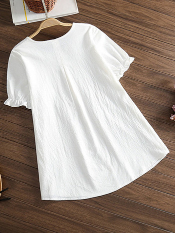 Модерна риза с къс ръкав и овално деколте за бременни