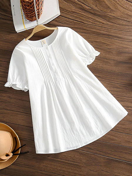 Moderna majica za trudnice kratkih rukava s O-izrezom