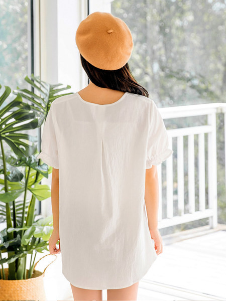 Moderna majica za trudnice kratkih rukava s O-izrezom