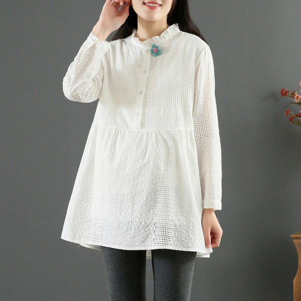 Ženska ležerna majica za trudnice s niskim ovratnikom