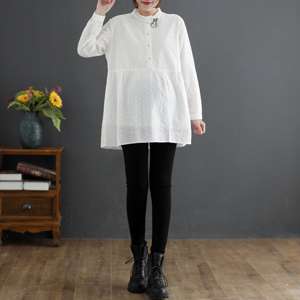 Ženska ležerna majica za trudnice s niskim ovratnikom