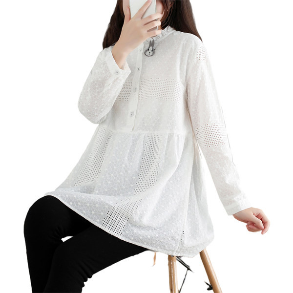 Ženska ležerna majica za trudnice s niskim ovratnikom