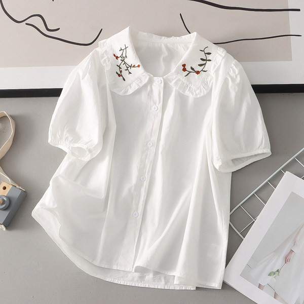 Μοντέρνο γυναικείο πουκάμισο εγκυμοσύνης με κέντημα