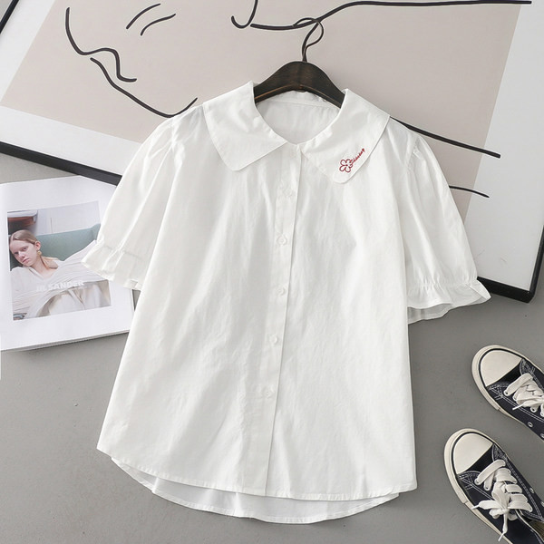 Široka pamučna trudnička košulja s gumbima