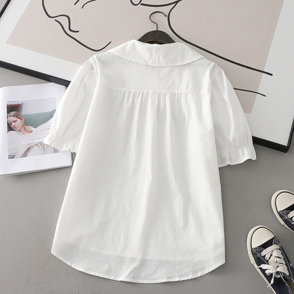 Široka pamučna trudnička košulja s gumbima