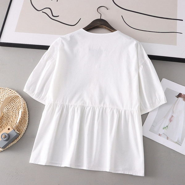 Νέο μοντέλο γυναικείο πουκάμισο με μυτερή λαιμόκοψη και κουμπιά για εγκύους