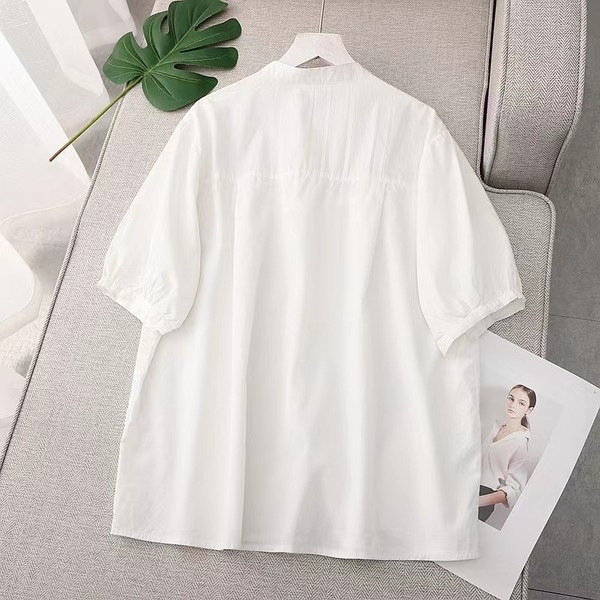 Φαρδύ βαμβακερό πουκάμισο με πολύχρωμα κουμπιά για εγκύους