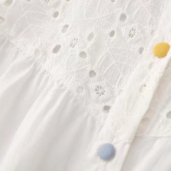 Φαρδύ βαμβακερό πουκάμισο με πολύχρωμα κουμπιά για εγκύους