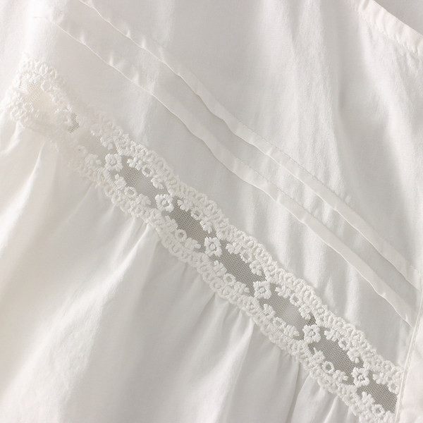 Široka pamučna trudnička košulja s čipkom