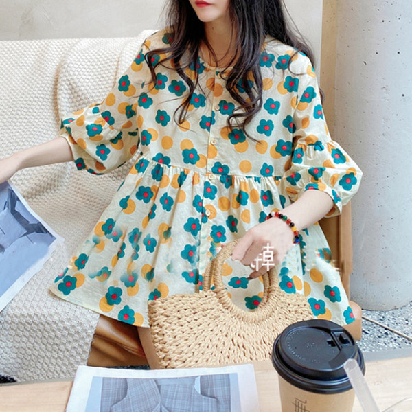 Νέο μοντέλο γυναικείο πουκάμισο με floral σχέδιο για εγκύους