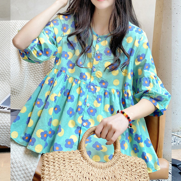 Νέο μοντέλο γυναικείο πουκάμισο με floral σχέδιο για εγκύους