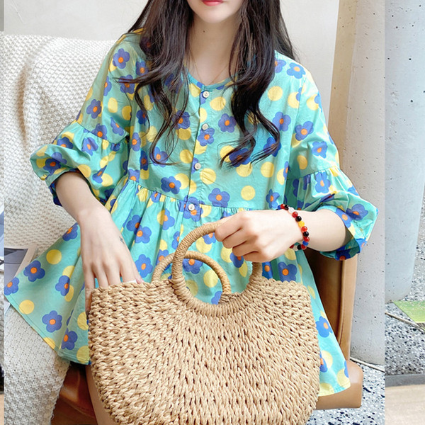 Νέο μοντέλο γυναικείο πουκάμισο με floral σχέδιο για εγκύους