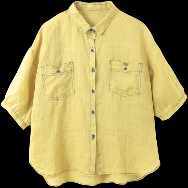 Καλοκαιρινό πουκάμισο με κλασικό γιακά και τσέπες εγκυμοσύνης