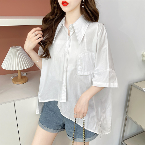 Φαρδύ ασύμμετρο πουκάμισο κατάλληλο για εγκύους