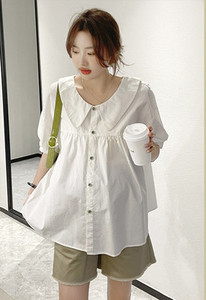 Γυναικείο καθημερινό πουκάμισο εγκυμοσύνης με μανίκια 3/4