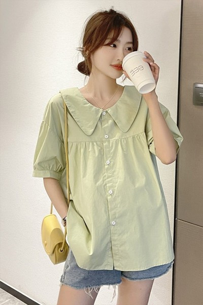 Γυναικείο καθημερινό πουκάμισο εγκυμοσύνης με μανίκια 3/4