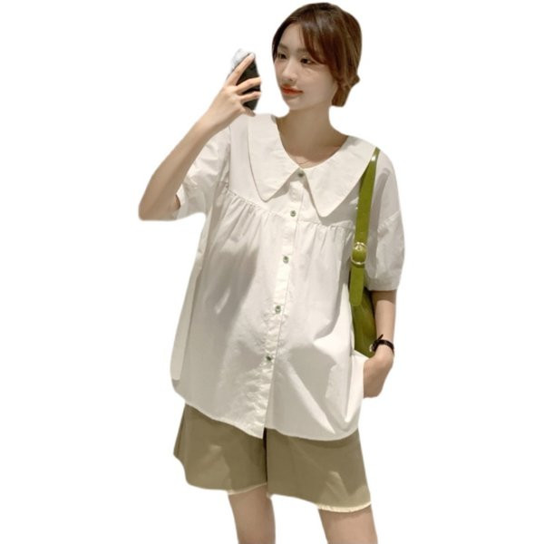 Γυναικείο καθημερινό πουκάμισο εγκυμοσύνης με μανίκια 3/4