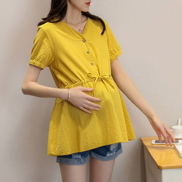 Cropped πουκάμισο με κορδόνια στη μέση