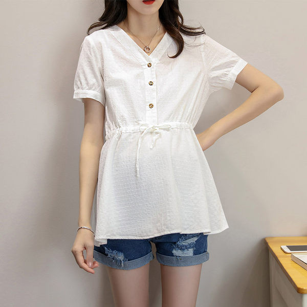 Cropped πουκάμισο με κορδόνια στη μέση