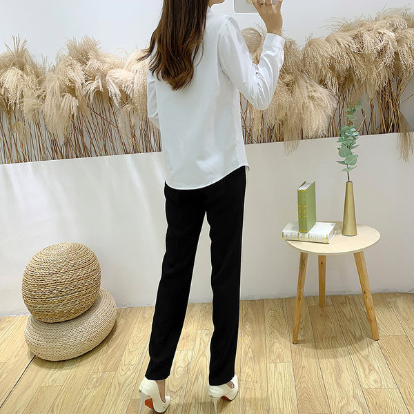 Γυναικείο πουκάμισο εγκυμοσύνης μονόχρωμο με κλασικό γιακά